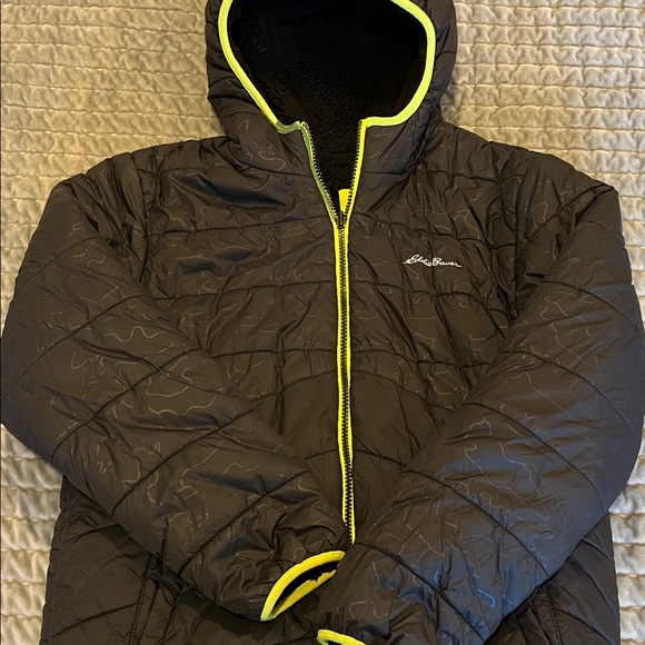 Eddie Bauer Black and Yellow Kids Puffer Jacket - Picture 1 of 6